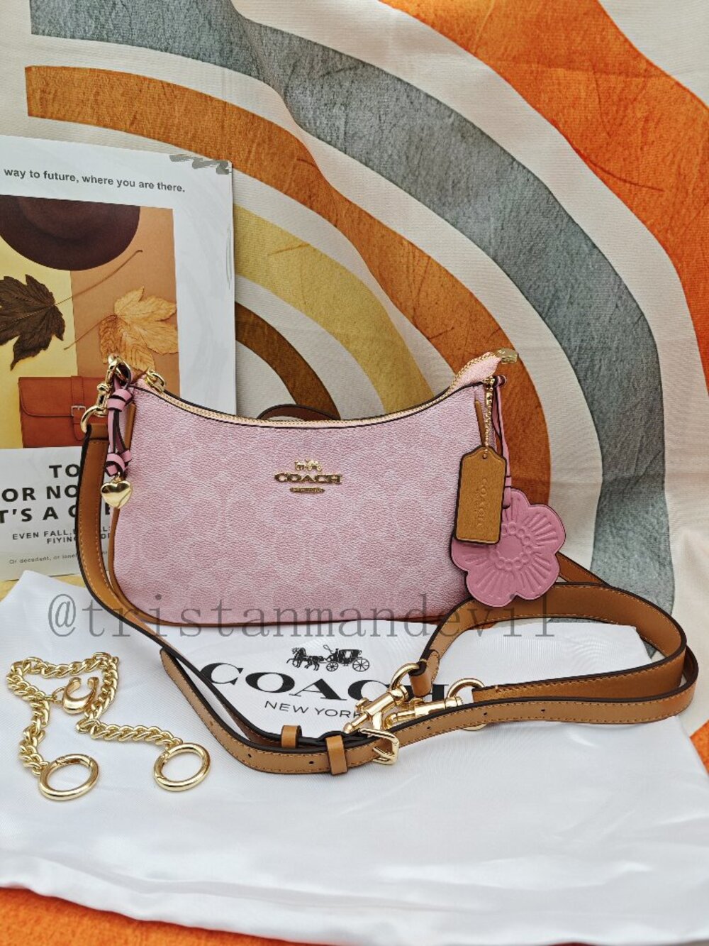 Coach Teri Shoulder Bag In Signature Canvas With Charms